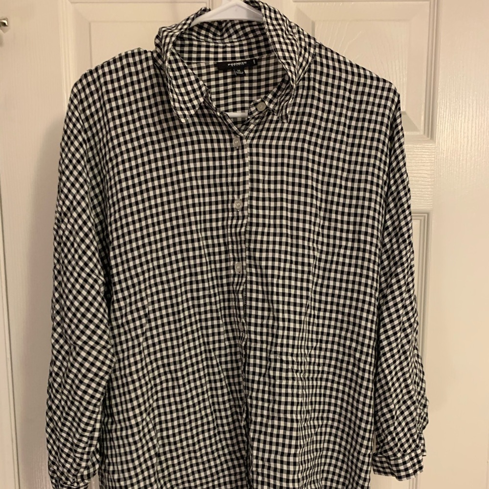 Women's checkered button down